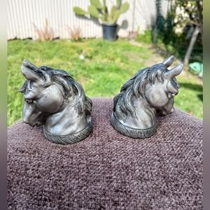 Vintage Arthur Court Pewter Horse Head Salt & Pepper Shakers
